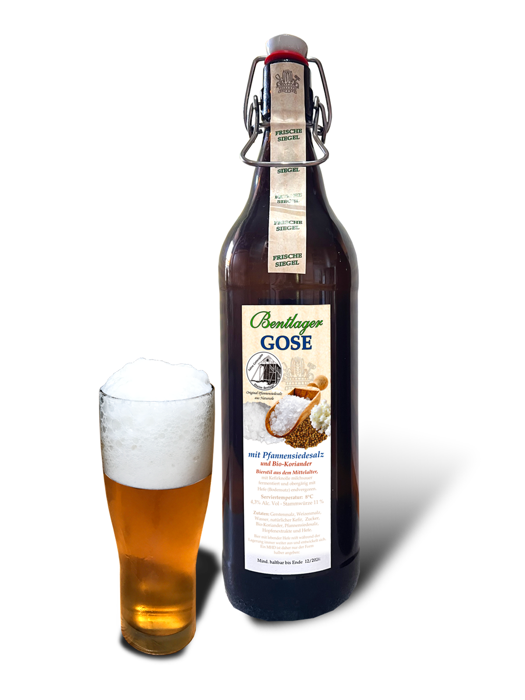 Bentlager-Gose mit Salinensiedesalz, Biokoriander, Kefir